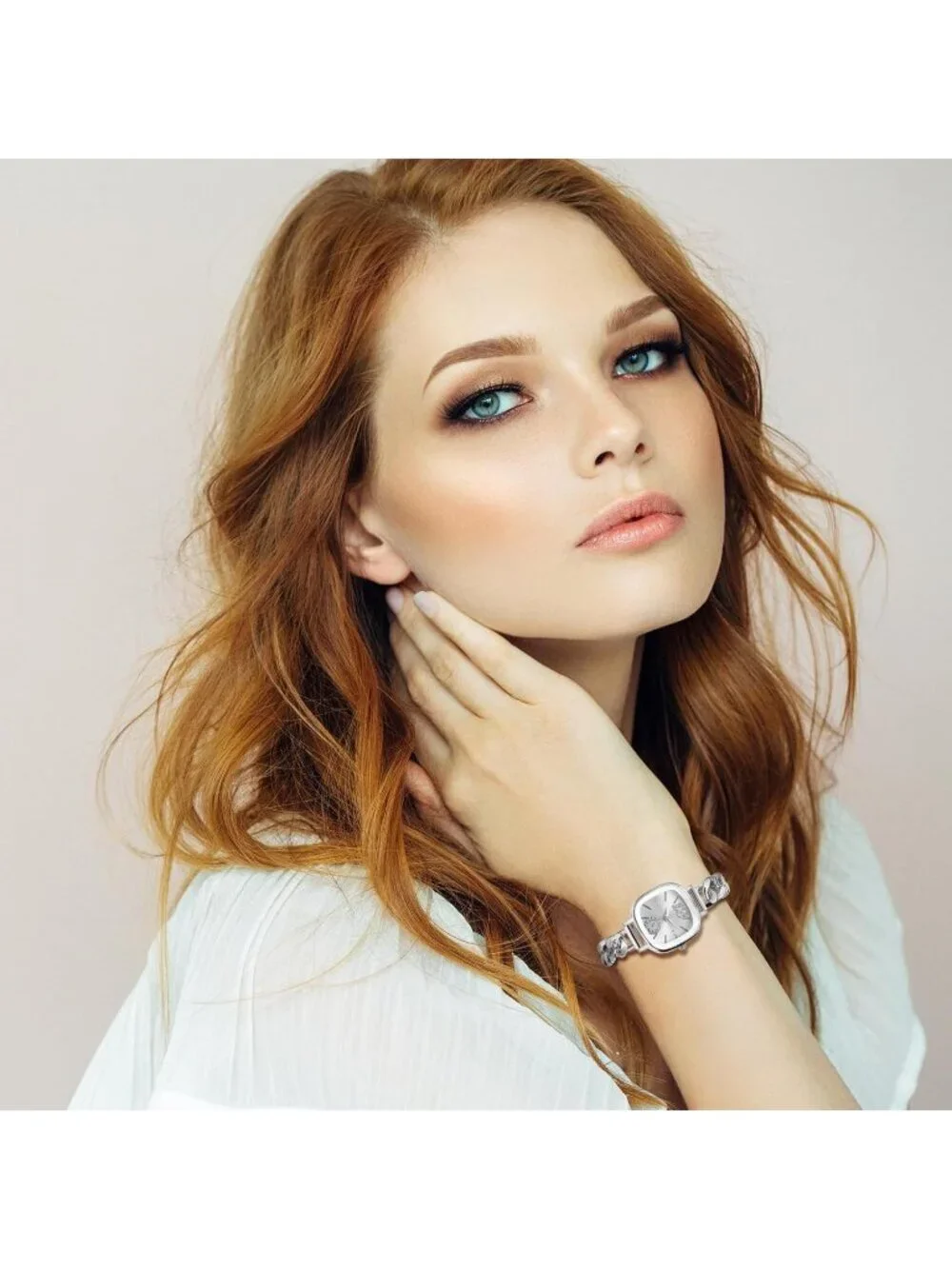 Women's Silver Analog Quartz Elegant Stainless Steel Square Bracelet Wrist Watch